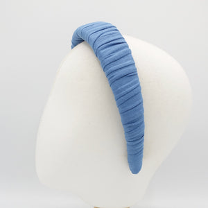veryshine.com Headband Blue cotton fabric wrap headband padded hairband fashion headband for women