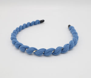 veryshine.com Headband Blue cotton spiral wrap headband thin hairband women hair accessory