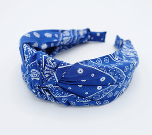 veryshine.com Headband Blue paisley print bandana headband knotted casual hairband for woman