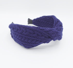 veryshine.com Headband Blue purple cable knit headband twist Winter hairband women hair accessory for women