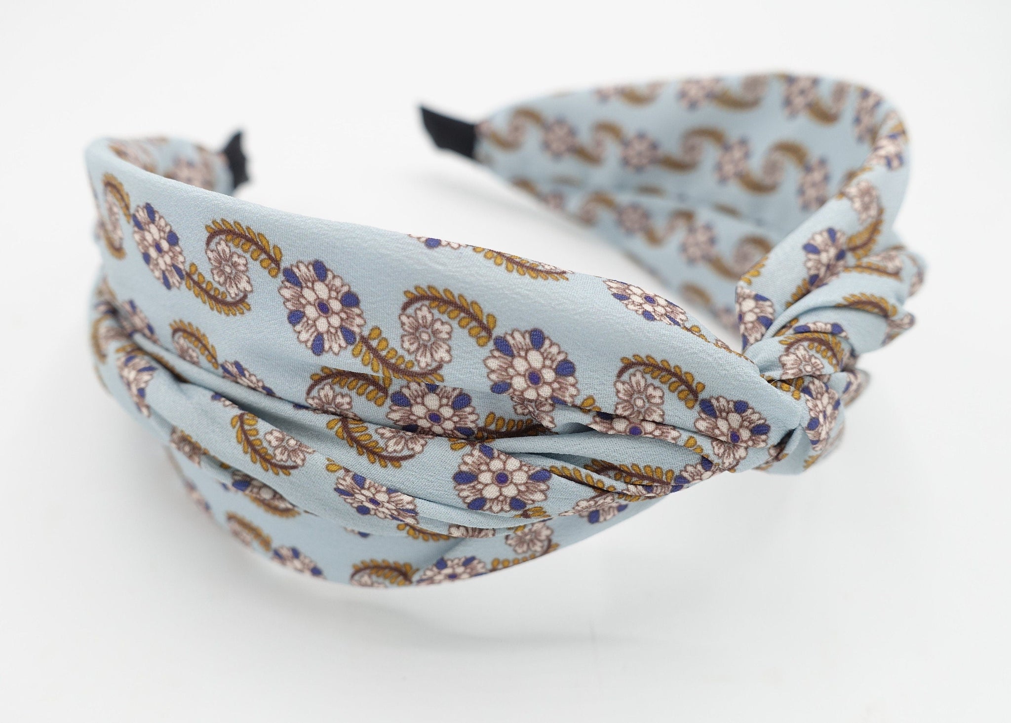 veryshine.com Headband Blue sky floral paisley print twist headband fashion headband for women