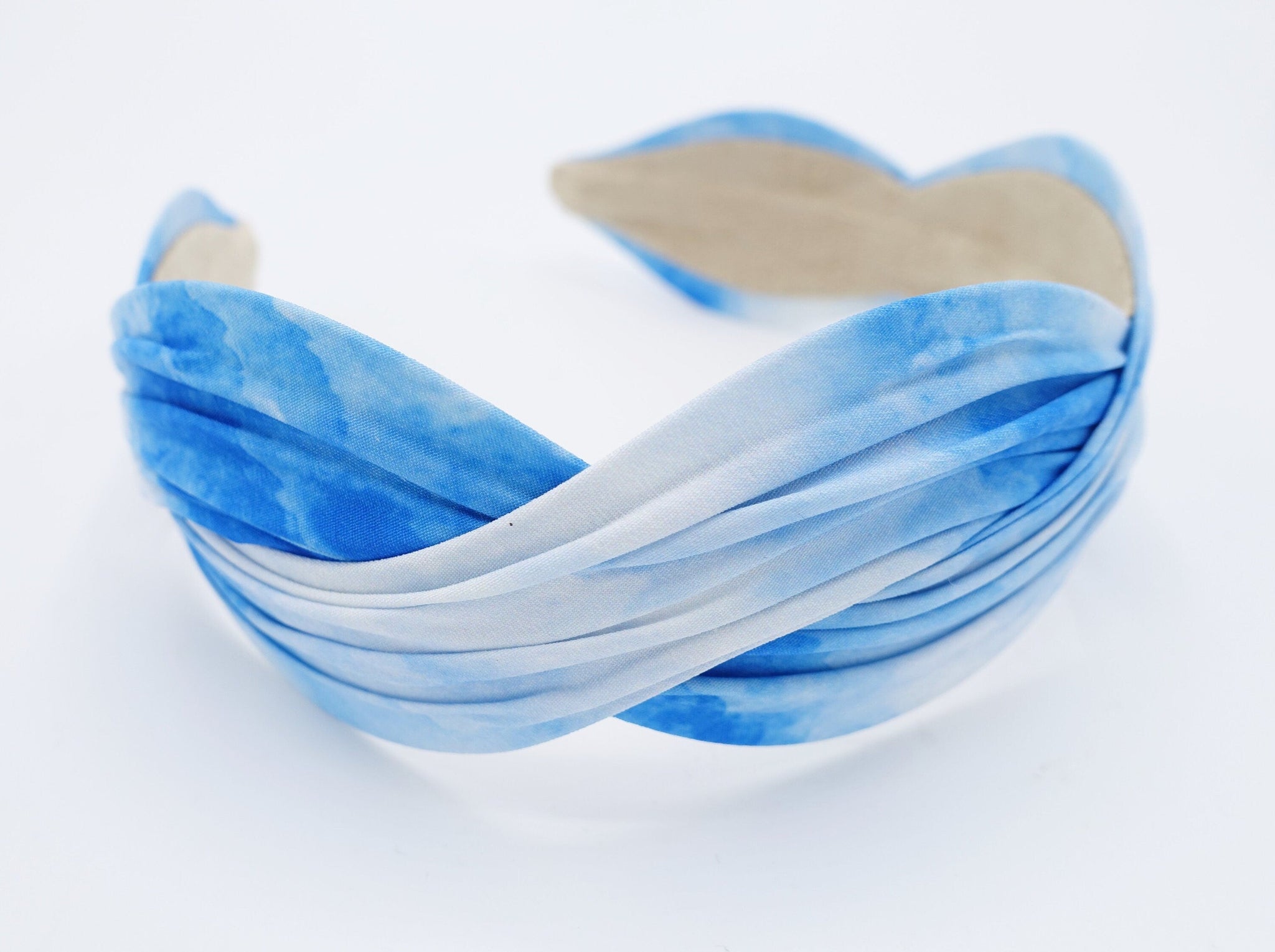 veryshine.com Headband Blue tie dye pattern wave headband cross hairband for women