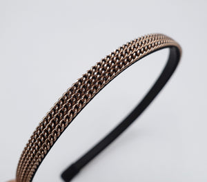 veryshine.com Headband Bronze metal chain headband, comfortable headband for women
