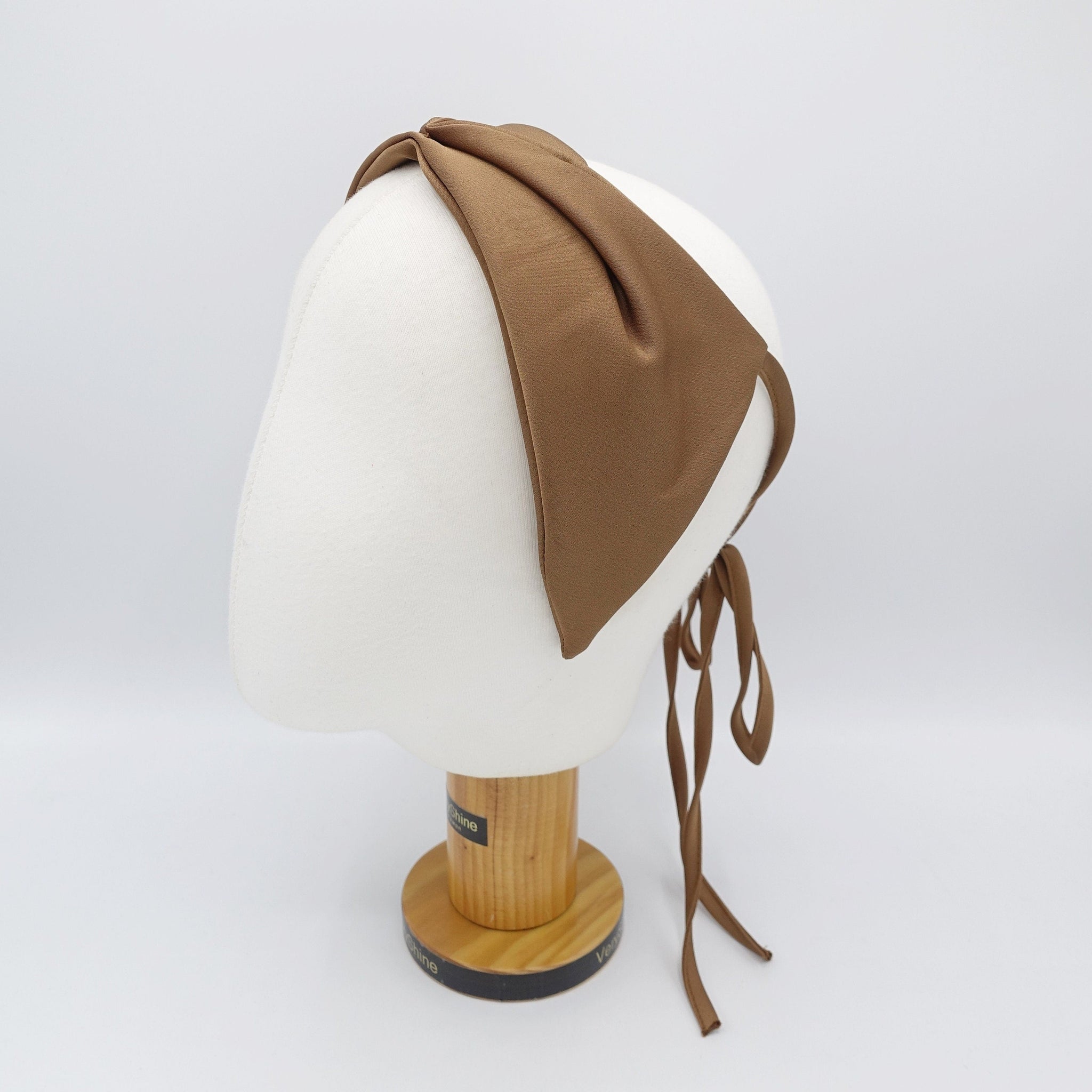 veryshine.com Headband Bronze satin headband, tail knot headband for women