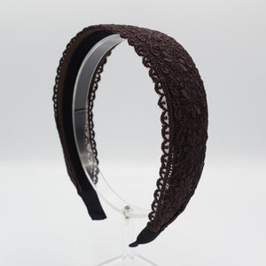 veryshine.com Headband Brown floral lace headband simple basic hairband women hair accessories