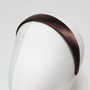 veryshine.com Headband Brown glossy satin basic headband women hairband