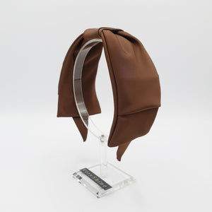 veryshine.com Headband Brown solid satin bow tie headband formal hair accessory for women