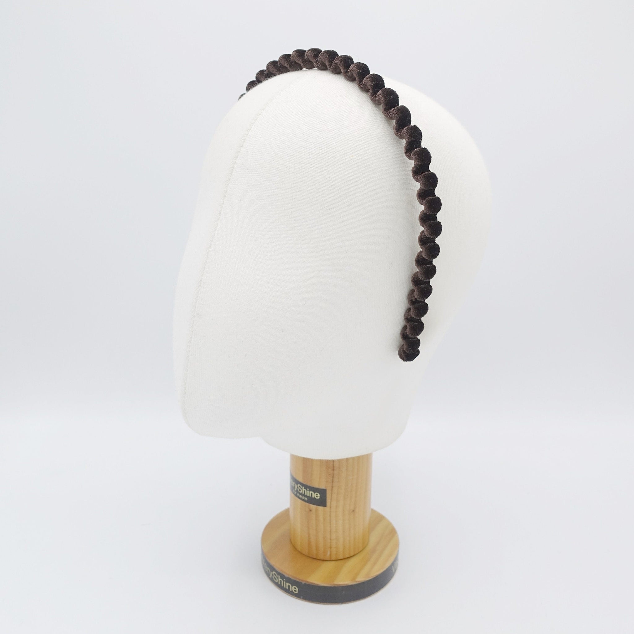 veryshine.com Headband Brown velvet gear headband thin metal hairband for women