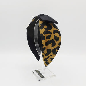 veryshine.com Headband Camel brown animal print grosgrain bow knot headband hair accessory for women