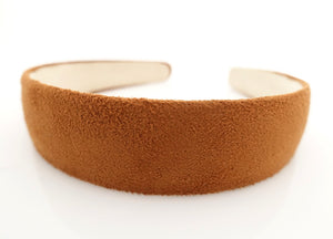 veryshine.com Headband Camel solid suede fabric hairband medium width natural fashion headband