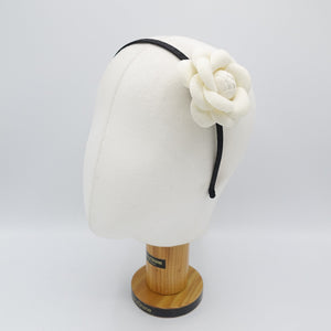 veryshine.com Headband camellia headband woolen flower thin hairband for women