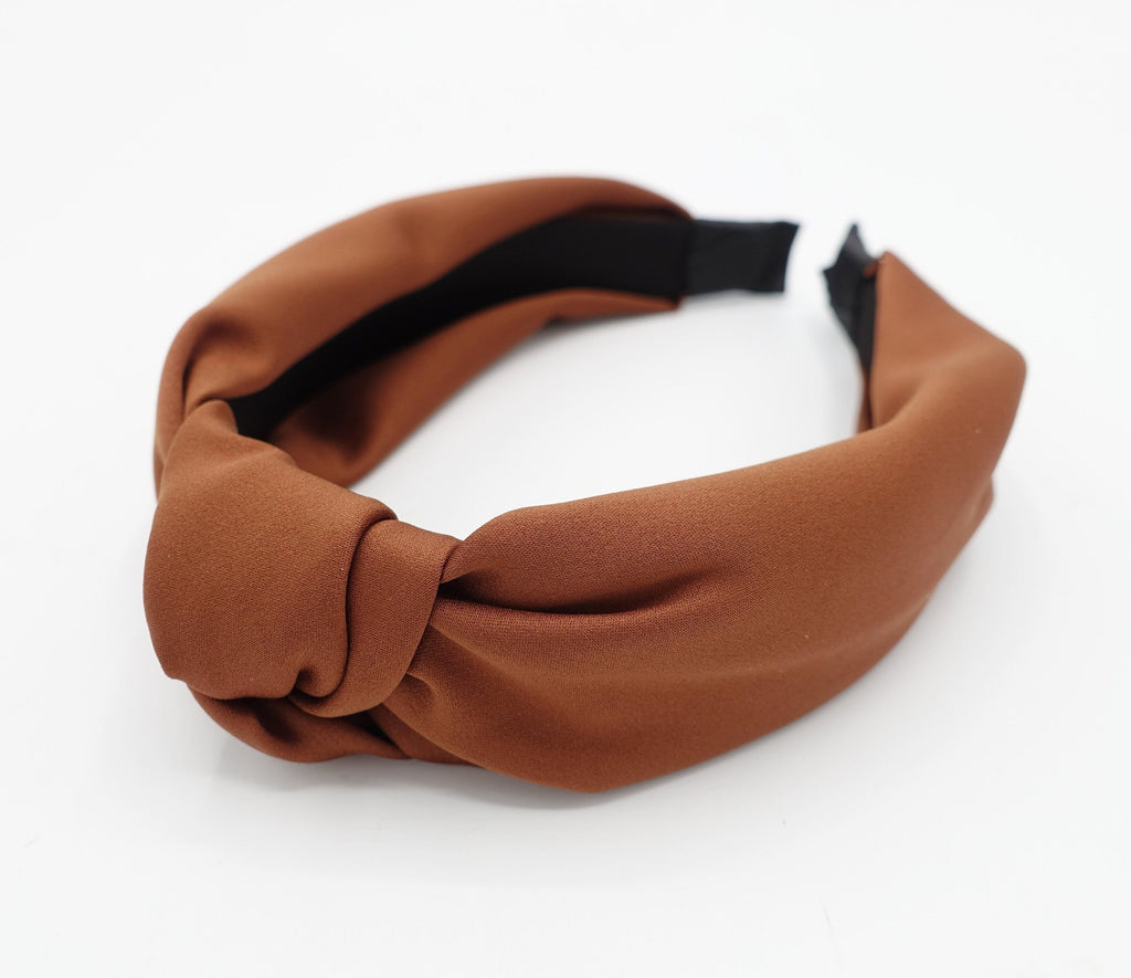 glossy satin knot headband solid top knot hairband women  display picture 3