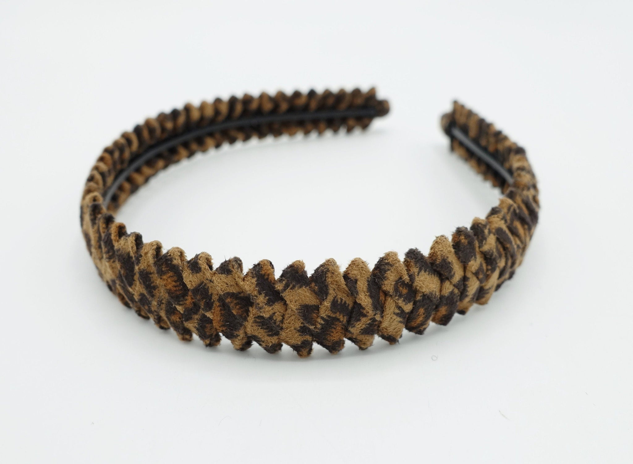 veryshine.com Headband Caramel Suede leopard print headband saw pattern wrap hairband women hair accessory