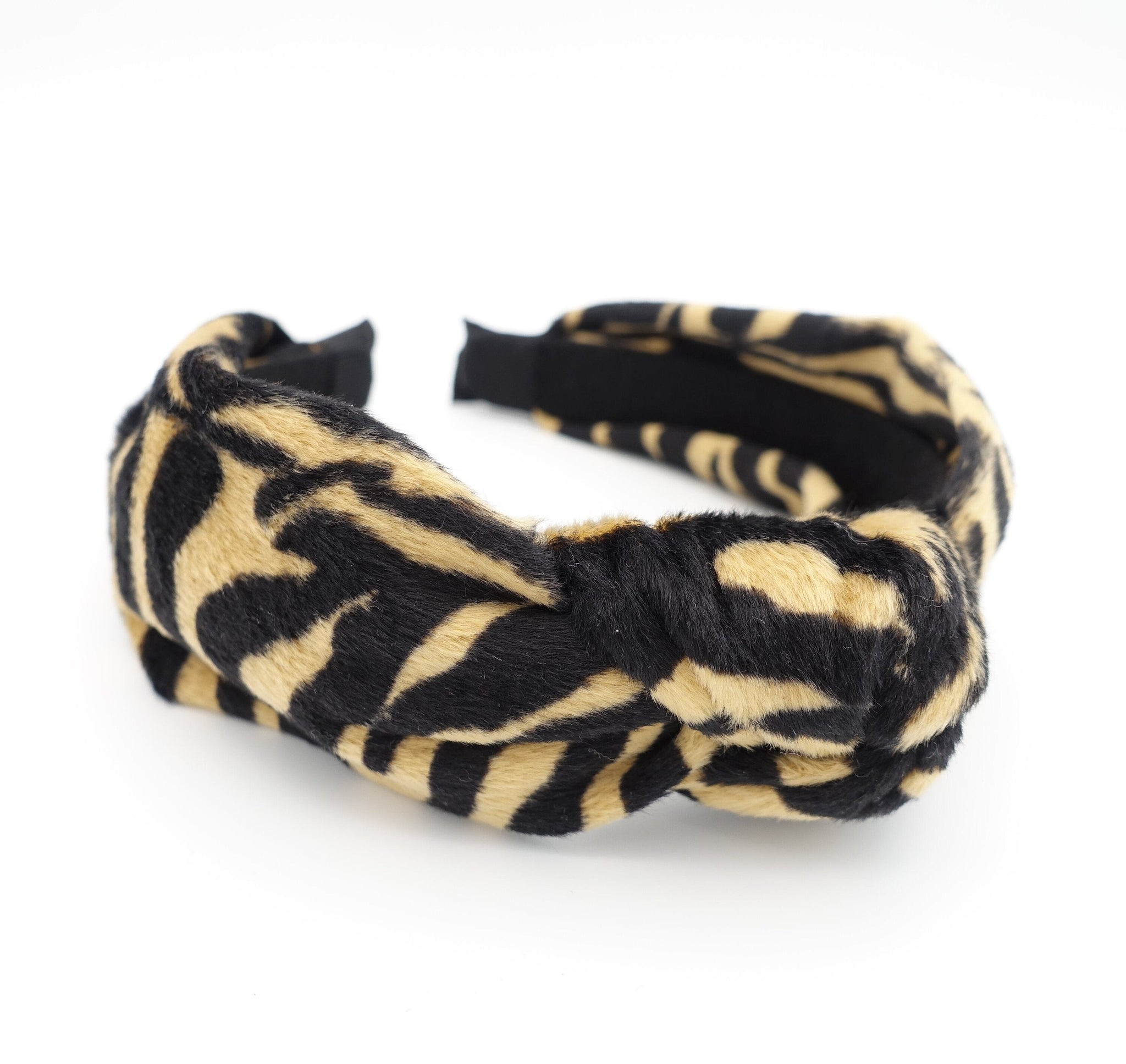 veryshine.com Headband Caramel zebra knotted headband animal print pattern hairband woman hair accessory