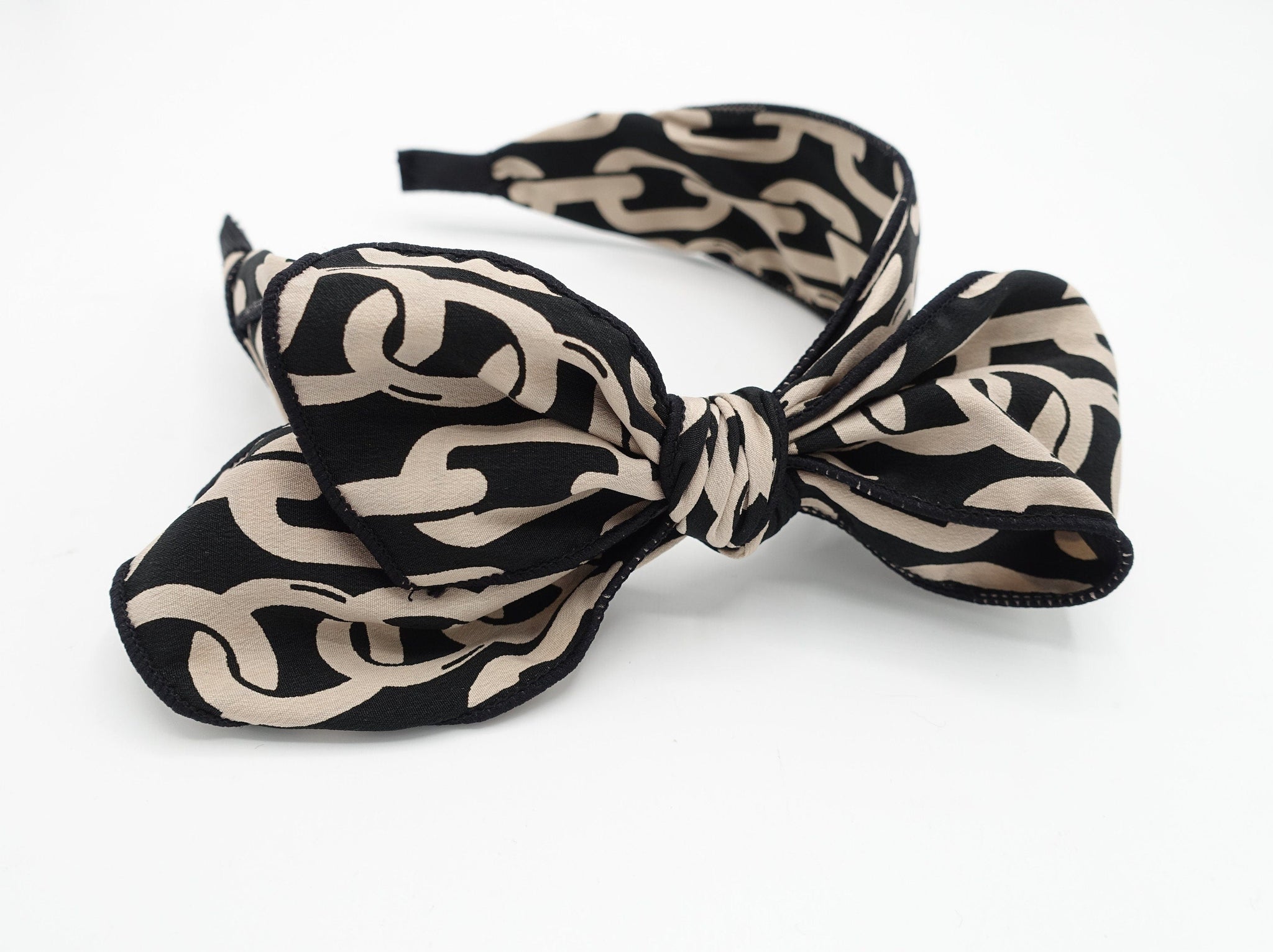 veryshine.com Headband chain print headband bow knotted hairband women hair accessory