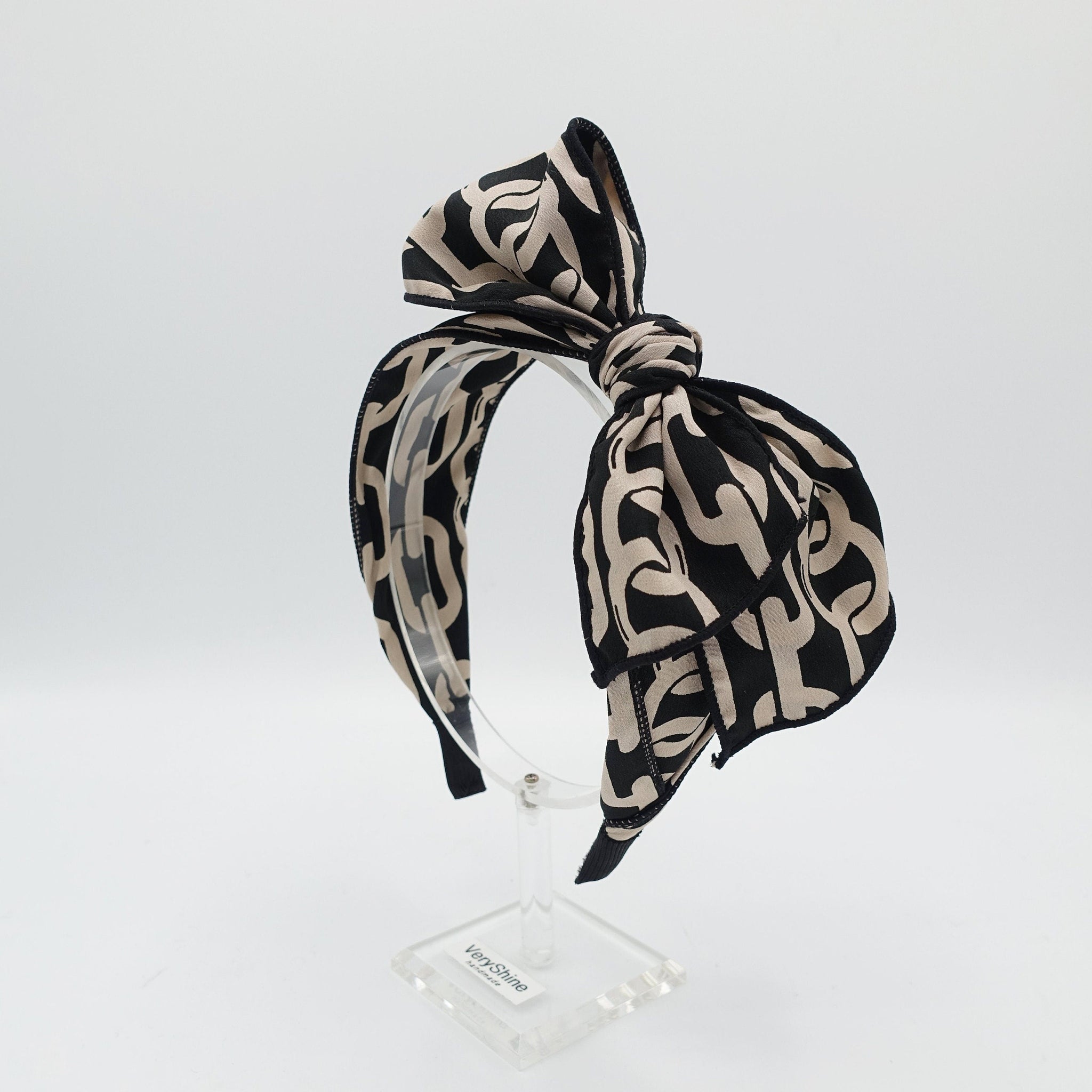veryshine.com Headband chain print headband bow knotted hairband women hair accessory