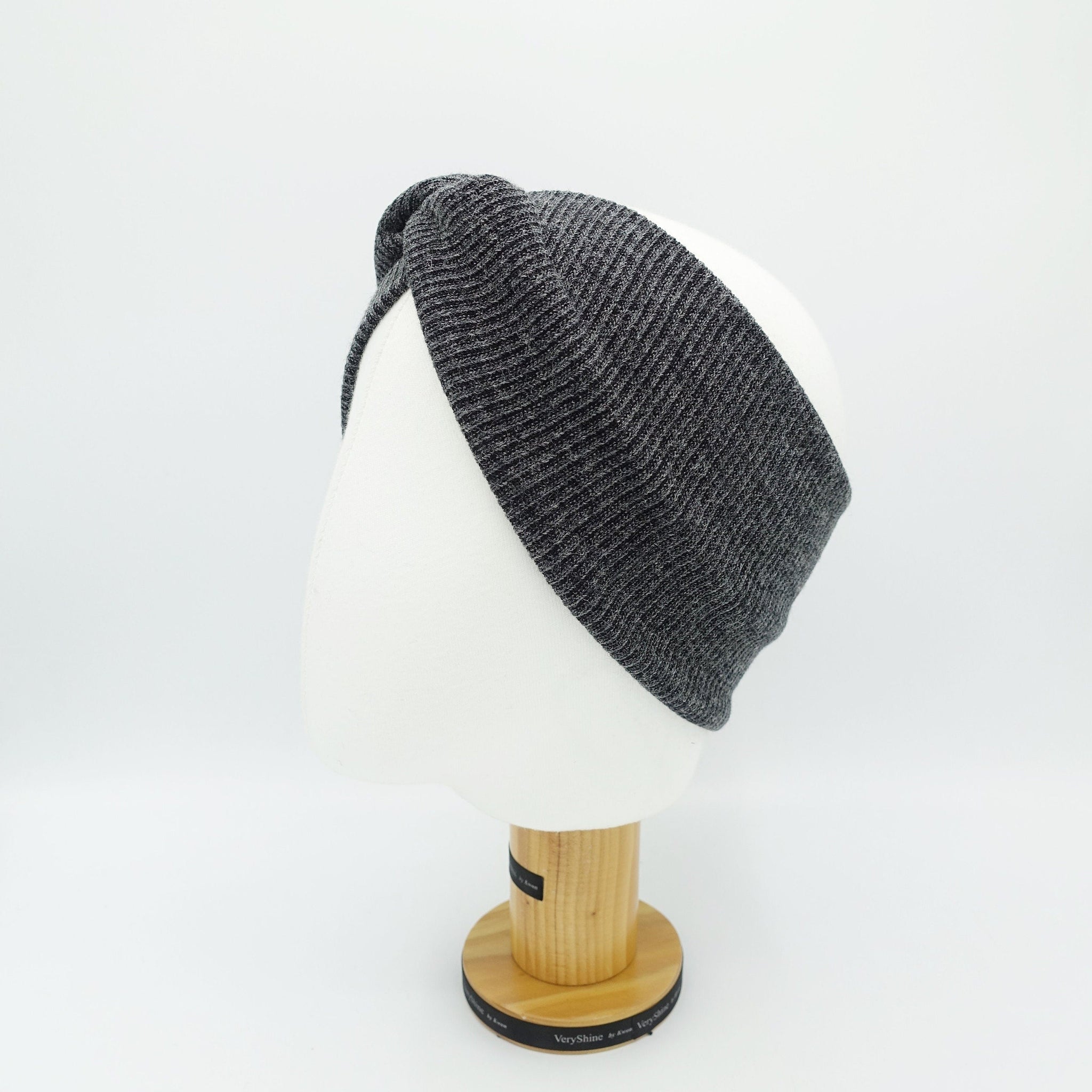 veryshine.com Headband Charcoal knit headband corrugated headwrap multi-functional Fall Winter neck warmer