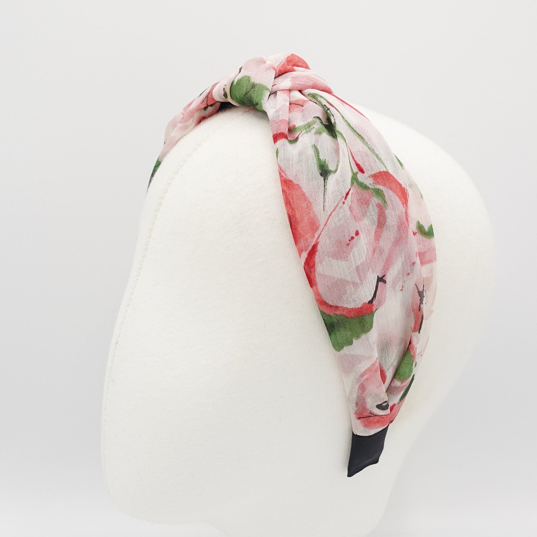 veryshine.com Headband chiffon big floral print knot headband flower top knotted hairband women hair accessory