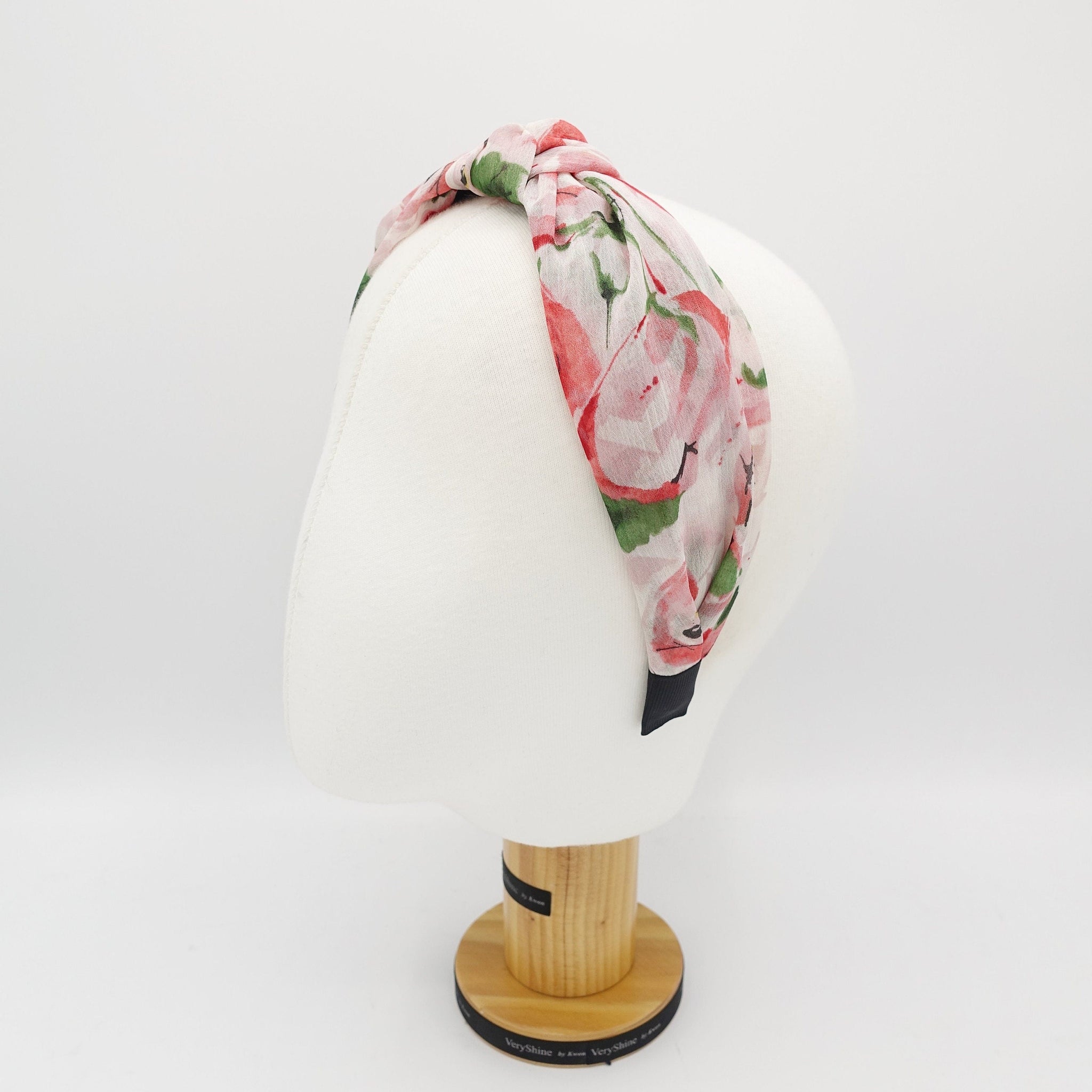veryshine.com Headband chiffon big floral print knot headband flower top knotted hairband women hair accessory