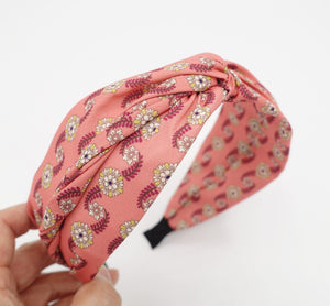 veryshine.com Headband Coral floral paisley print twist headband fashion headband for women