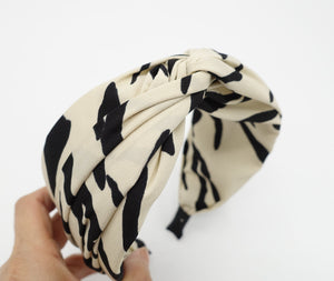 veryshine.com Headband Cream beige zebra print cross headband stylish hairband for women