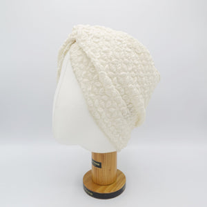 veryshine.com Headband Cream white floral lace turban headband, twisted hair turban, hair accessory shop for women