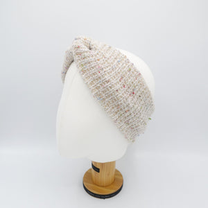 veryshine.com Headband Cream white heathered knit headband turban hair accessory Fall Winter hair accessory for women