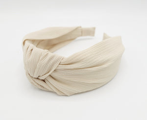 veryshine.com Headband Cream white micro corrugated knot headband casual women hairband