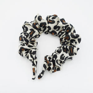 veryshine.com Headband Cream white volume wave chiffon headband leopard print stylish hairband women hair accessories