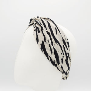 veryshine.com Headband Cream white zebra print turban headband cross headband women hair accessory
