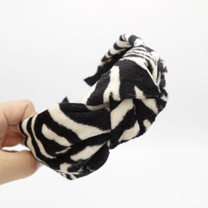 veryshine.com Headband Cream zebra knotted headband animal print pattern hairband woman hair accessory