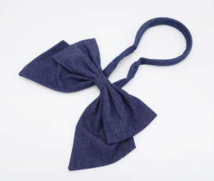veryshine.com Headband Dark blue denim hair bow, denim headband, bowheadband for women