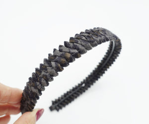 veryshine.com Headband Dark gray Suede leopard print headband saw pattern wrap hairband women hair accessory