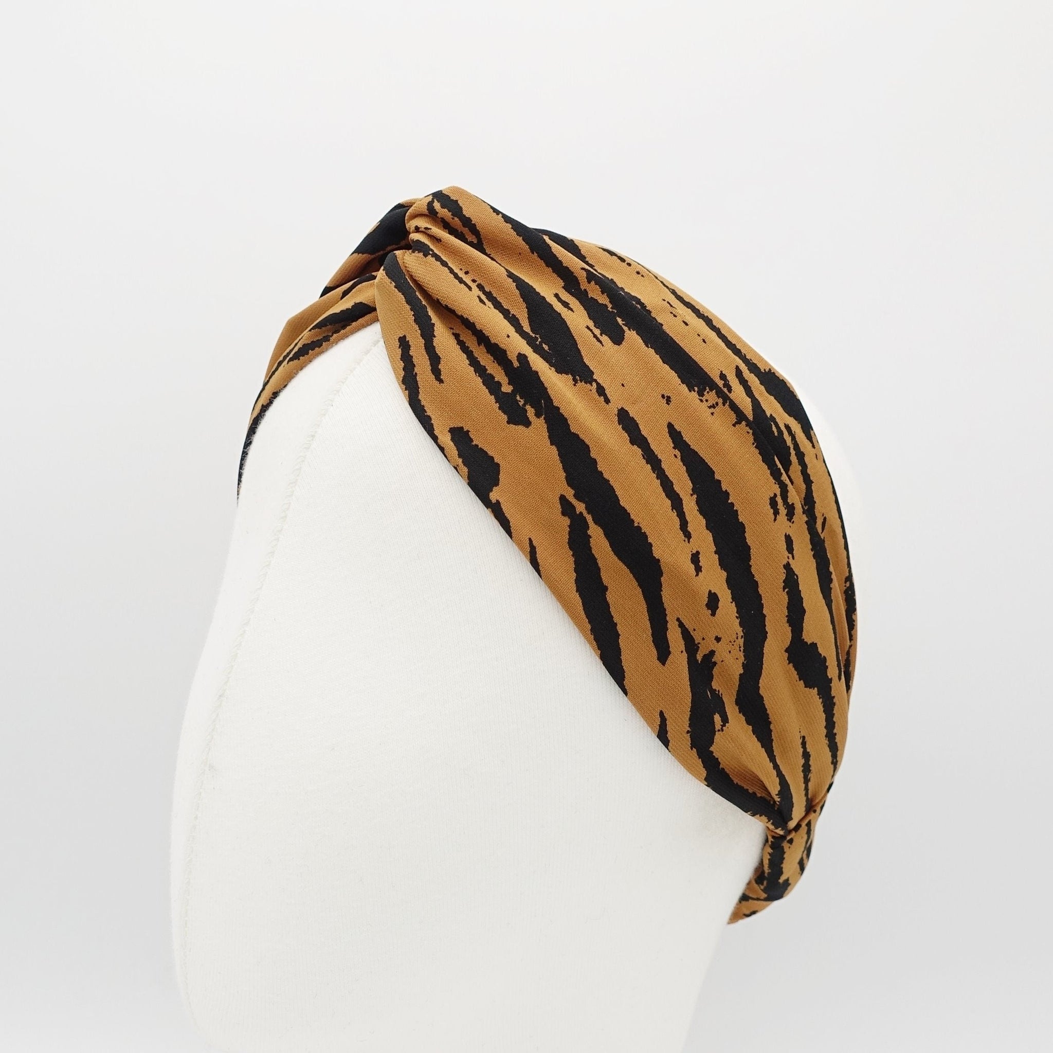 veryshine.com Headband Dark mustard zebra print turban headband cross headband women hair accessory