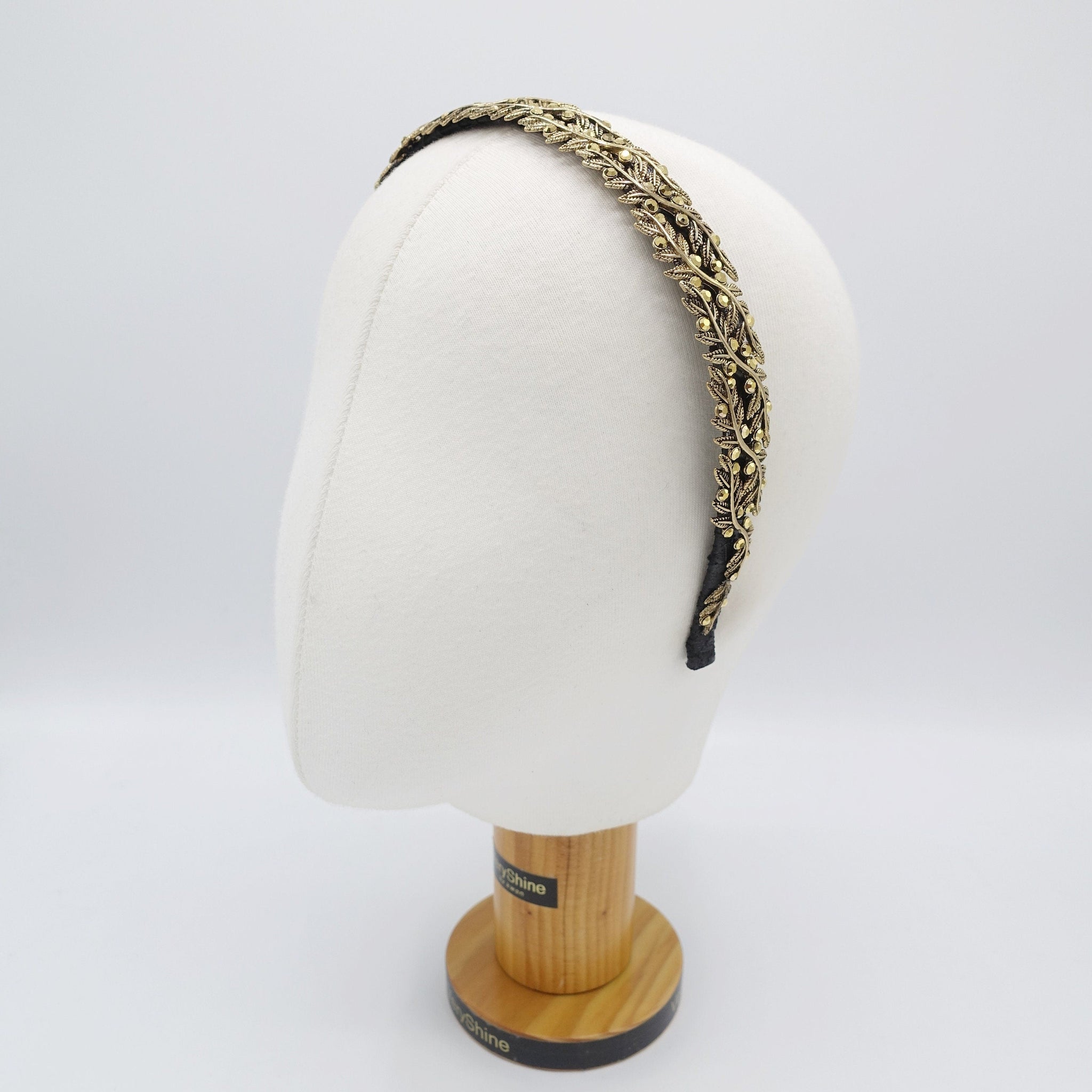 veryshine.com Headband double branch headband laurel leaves metal thin headband hair accessory for women