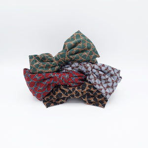 veryshine.com Headband double layered bow headband geometric print big bow hairband hair accessory for women