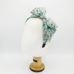 veryshine.com Headband floral bow knot headband flower print hairband woman hair accessory