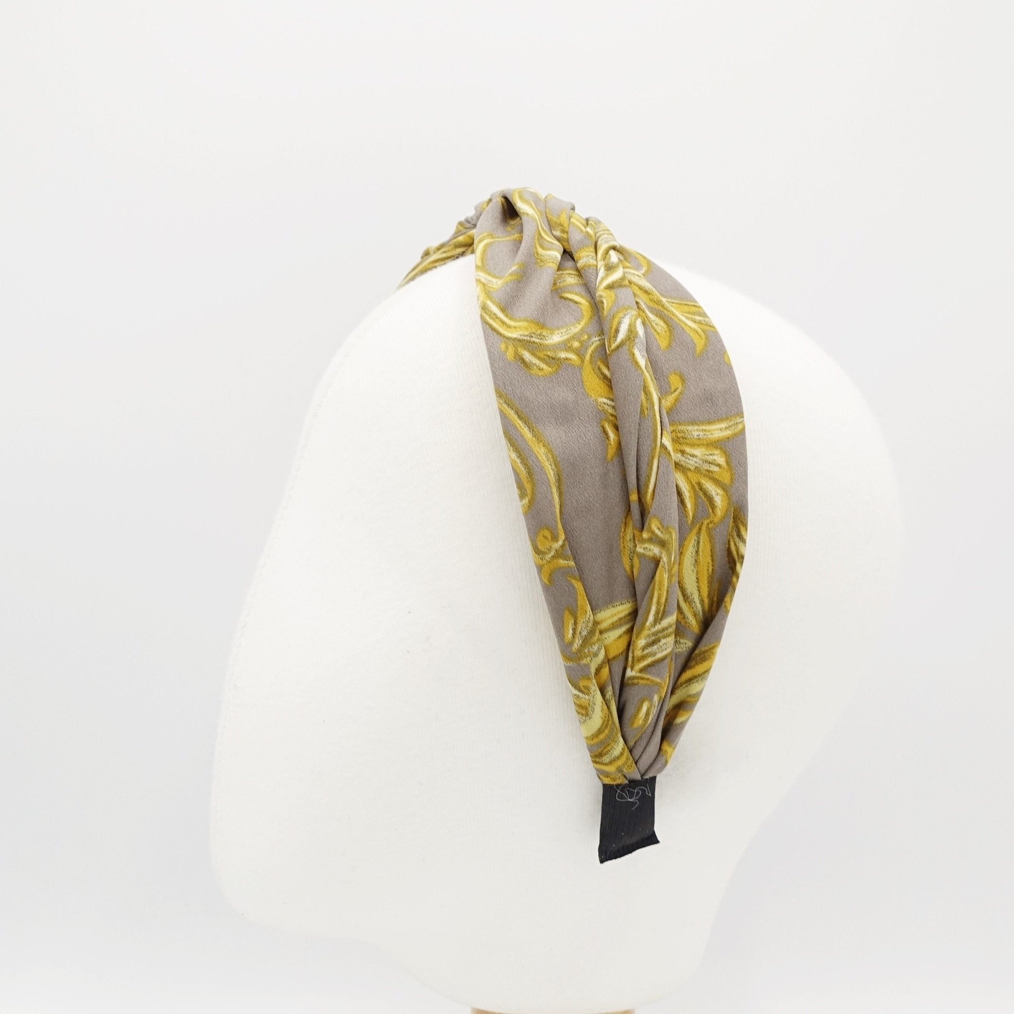 veryshine.com Headband golden baroque print cross headband stylish hair accessory for women