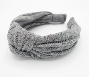 veryshine.com Headband Gray cable knit pattern headband top knot hairband hair accessories