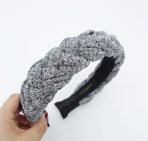 veryshine.com Headband Gray chunky braided headband stylish women plaited hairband