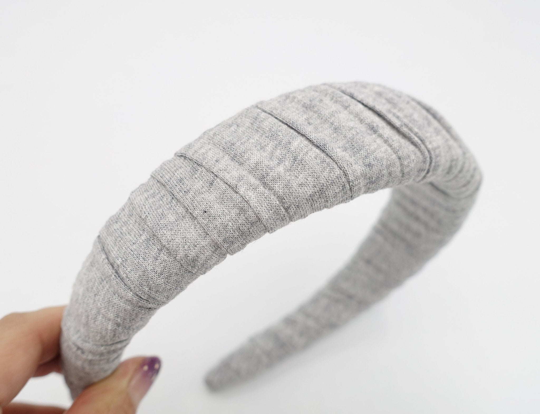 veryshine.com Headband Gray cotton fabric wrap headband padded hairband fashion headband for women