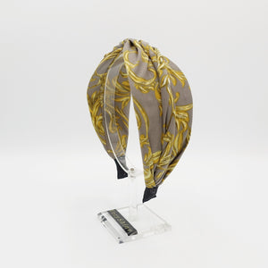 veryshine.com Headband Gray golden baroque print cross headband stylish hair accessory for women