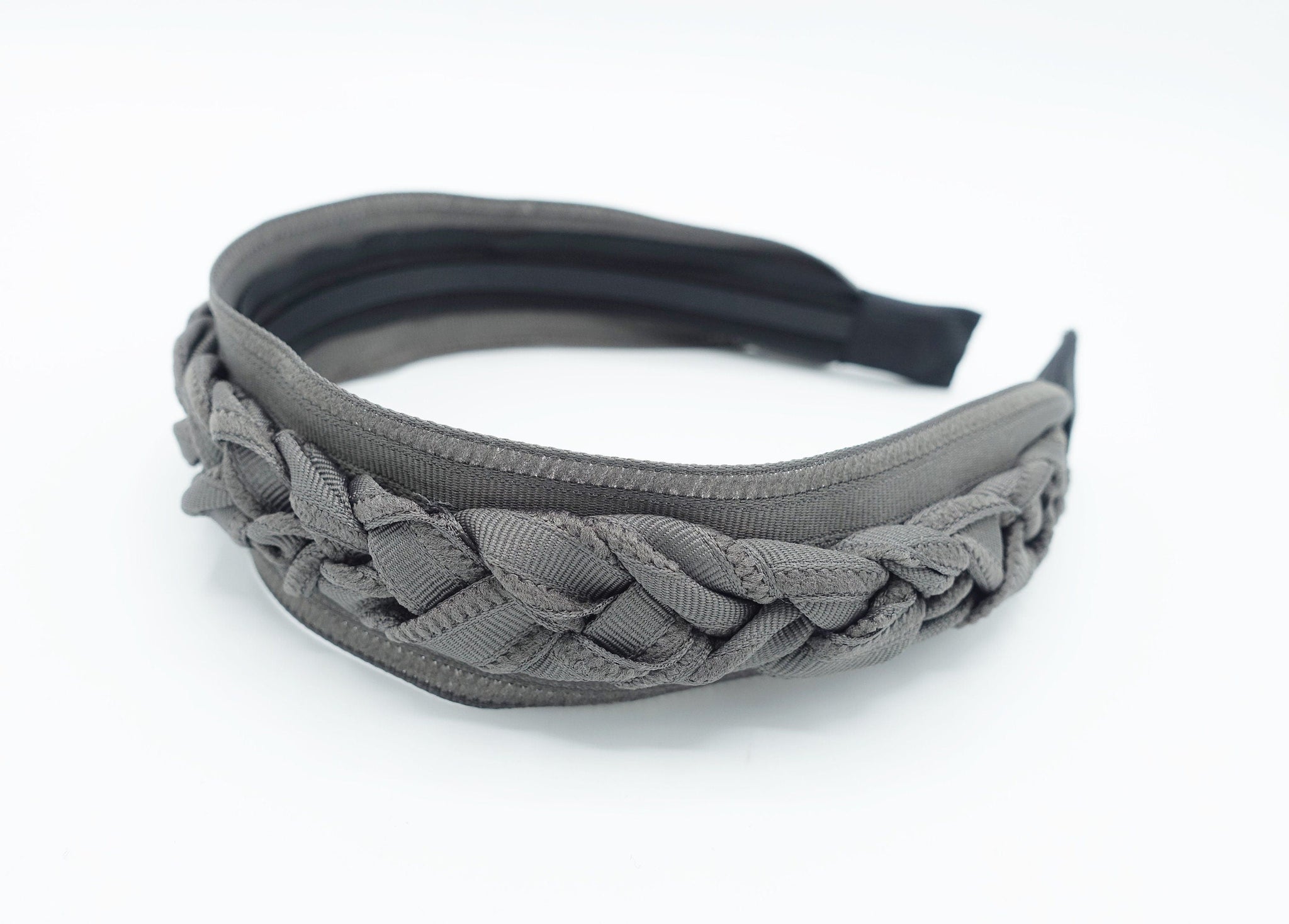 veryshine.com Headband Gray grosgrain braided strap headband added on women headband