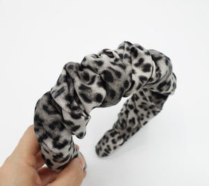 veryshine.com Headband Gray leopard headband spiral pleated hairband stylish hair accessory for women