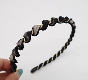 veryshine.com Headband Gray leopard print spiral wrap headband thin hairband women hair accessory
