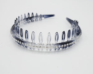 veryshine.com Headband Gray rhinestone headband tooth comb hairband for women