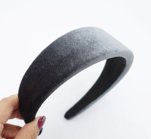 veryshine.com Headband Gray velvet padded headband simple basic fashion hairband for women