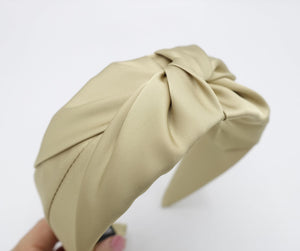 veryshine.com Headband Green beige satin headband, cross knot headband, stylish headband for women