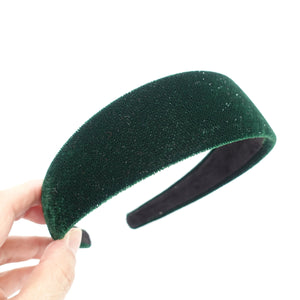 veryshine.com Headband Green glittering velvet flat headband basic women hairband