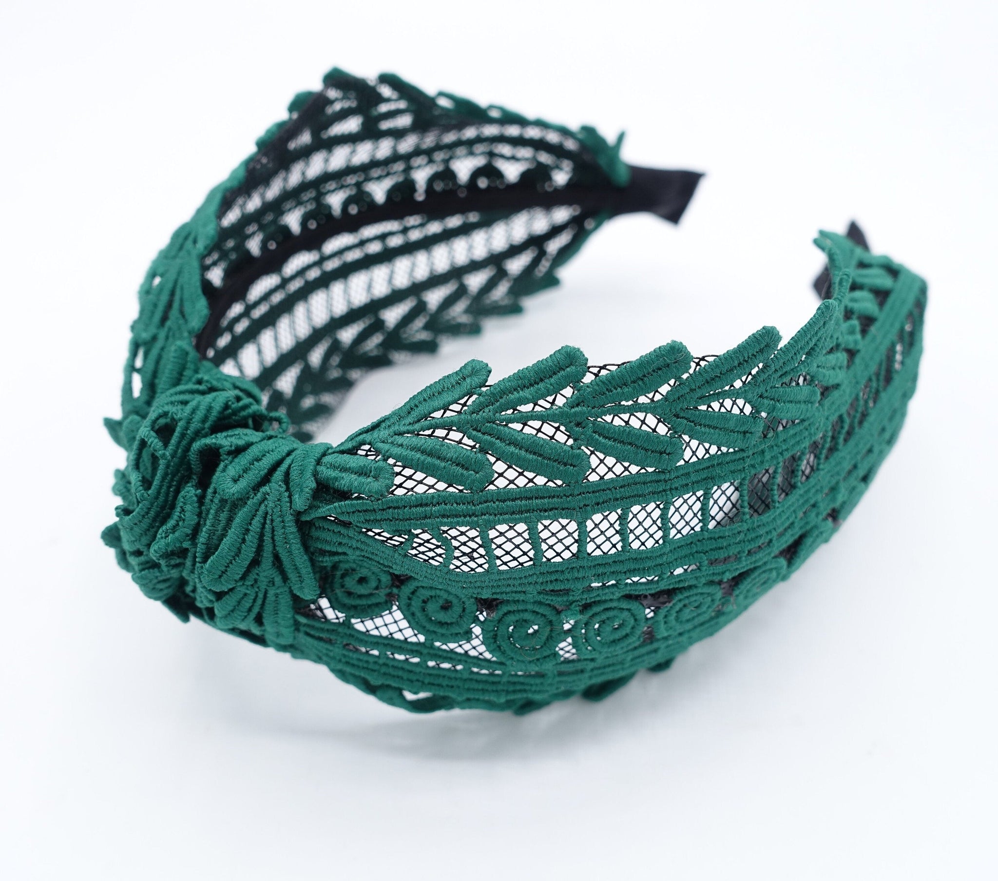 veryshine.com Headband Green knotted mesh herringbone headband translucent hairband